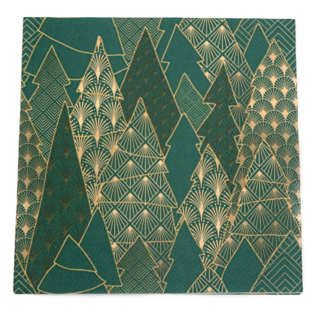 Decoupage napkin Ambiente 33x33 cm three-layer Luxury trees green - 1 piece