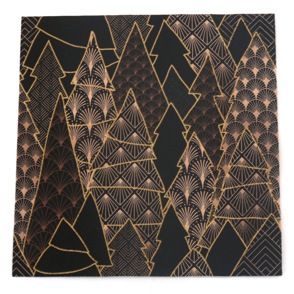 Decoupage napkin Ambiente 33x33 cm three-layer Luxury trees black - 1 piece