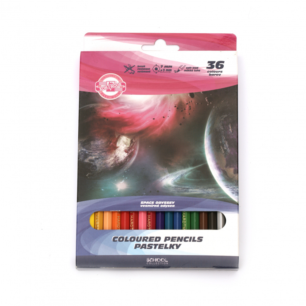 Цветни моливи KOH-I-NOOR Звездна одисея -36 цвята