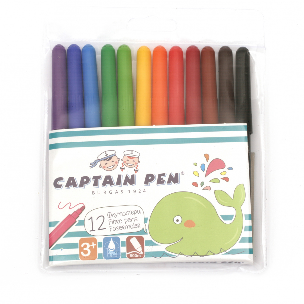 KOH-I-NOOR Captain Pen Markers - 12 Colors