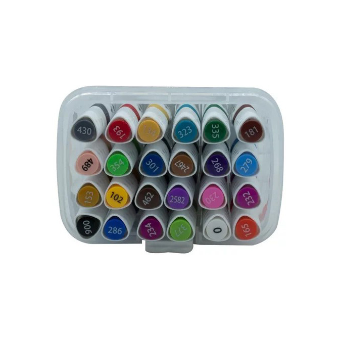 Double-Ended Alcohol Markers with Brush Set - 24 Colors