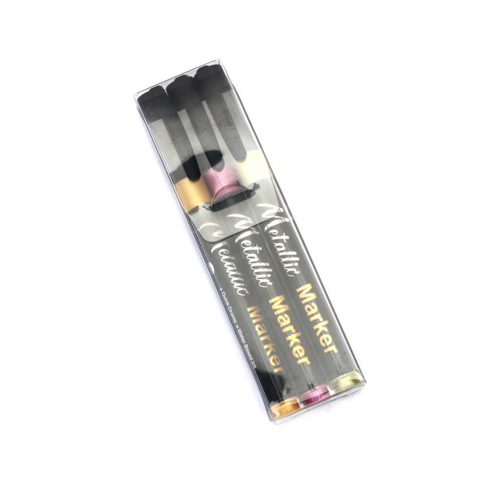 Water-Based Metallic Markers Set - 3 Colors