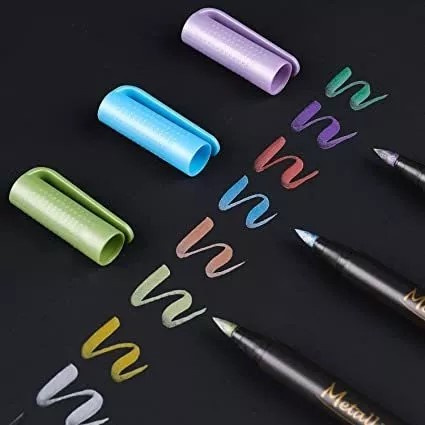 Set of Water-Based Metallic Markers - 6 Pieces