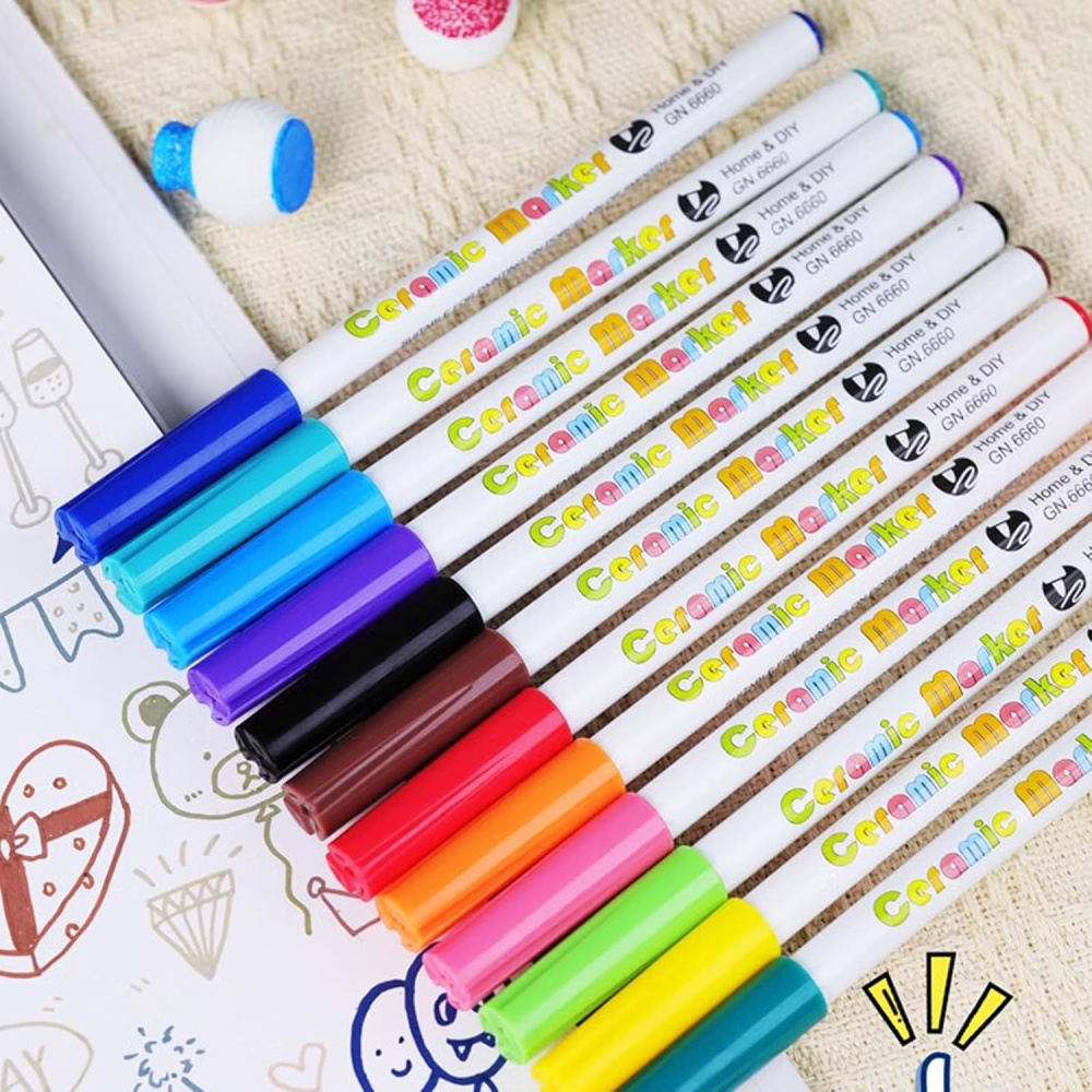 Set of Ceramic Markers GuangNa - 12 Colors