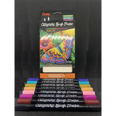 Calligraphy Dual-Tip Markers - 8 Colors