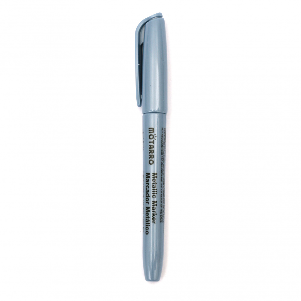 Перманентен маркер на водна основа 2.0 мм металик цвят син