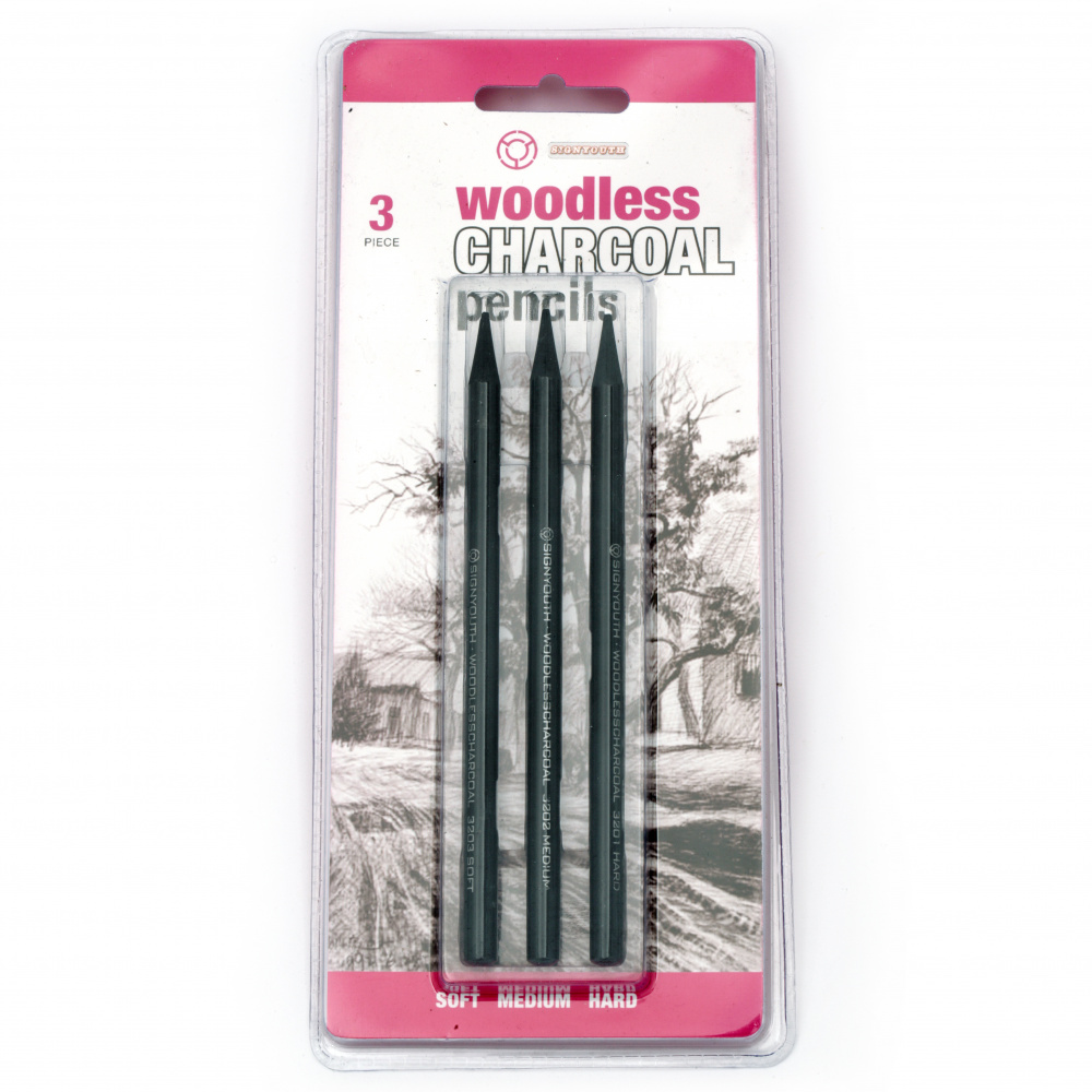 Charcoal pensils set - 3 pieces