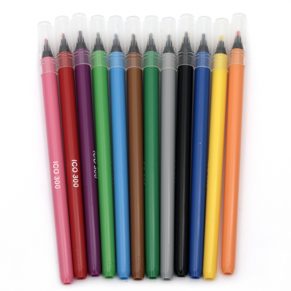 Stilouri cu pâslă ICO MIX - 12 bucăți