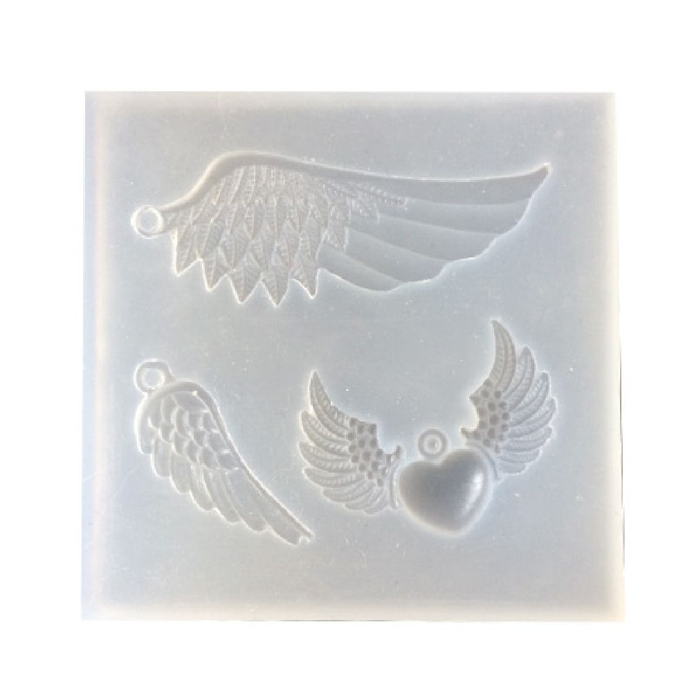 Silicone mold / shape / 67x69x10 mm pendant wings