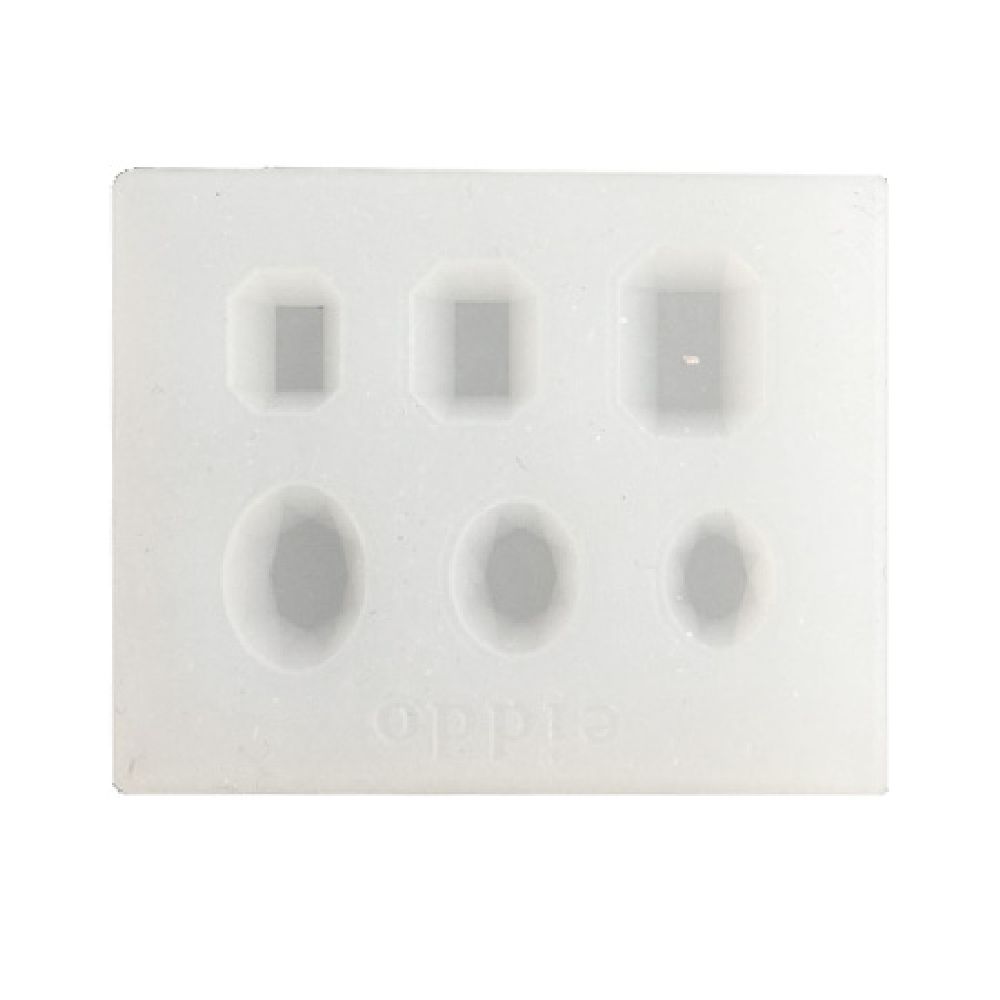 Silicone mold /shape/ 42x32x7 mm oval, facet and rectangle mini forms for handmade wax candles, soaps, candies