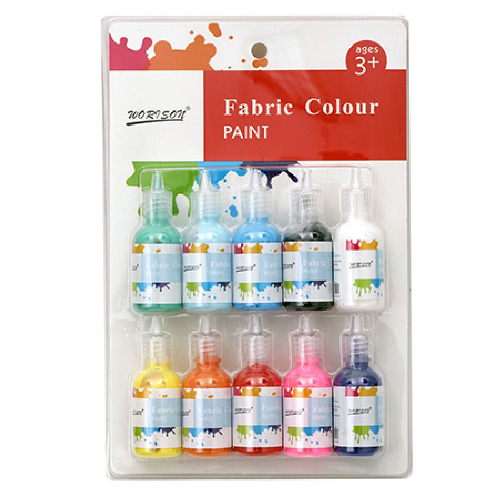 Set of Fabric Paints 10 colors x 30 ml