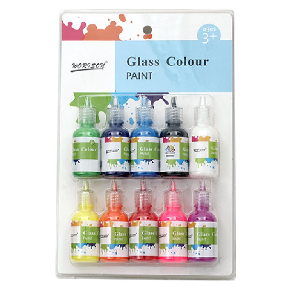 Glass paint set 10 colors x 30 ml