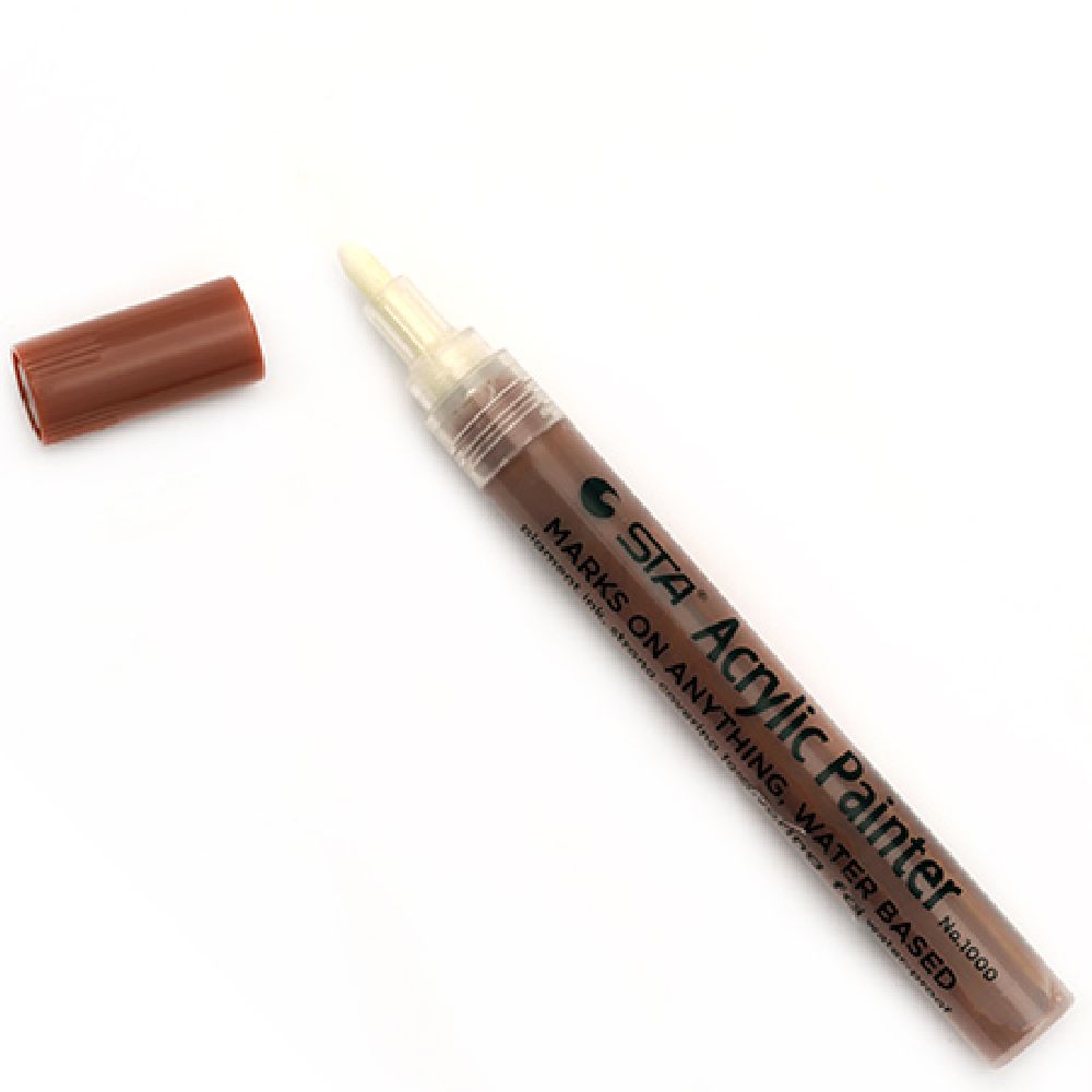 Acrylic Paint Marker, Permanent Water Resistant, Brown Color, 2-3mm, 1 piece