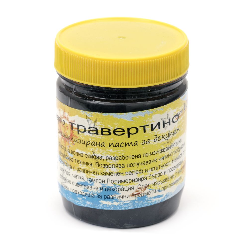 Decoupage embossing paste black 400 grams - Travertino