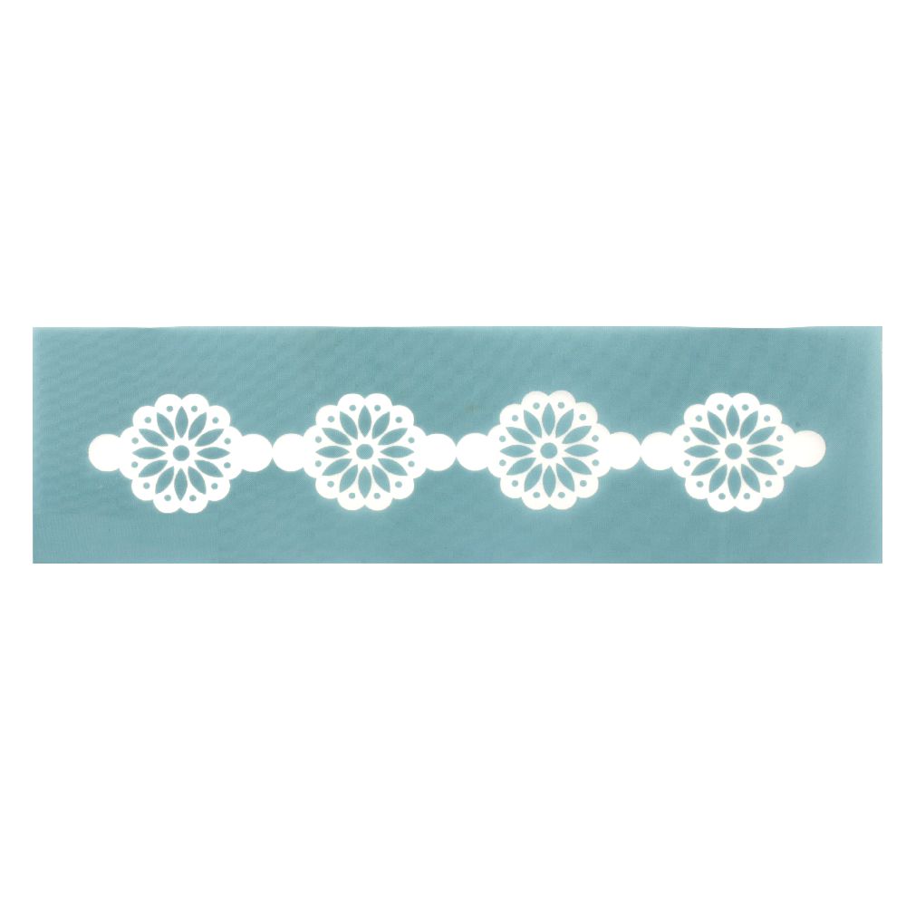Șablon refolosibil LORCA textil 13,5x4 cm - motiv floral № 2