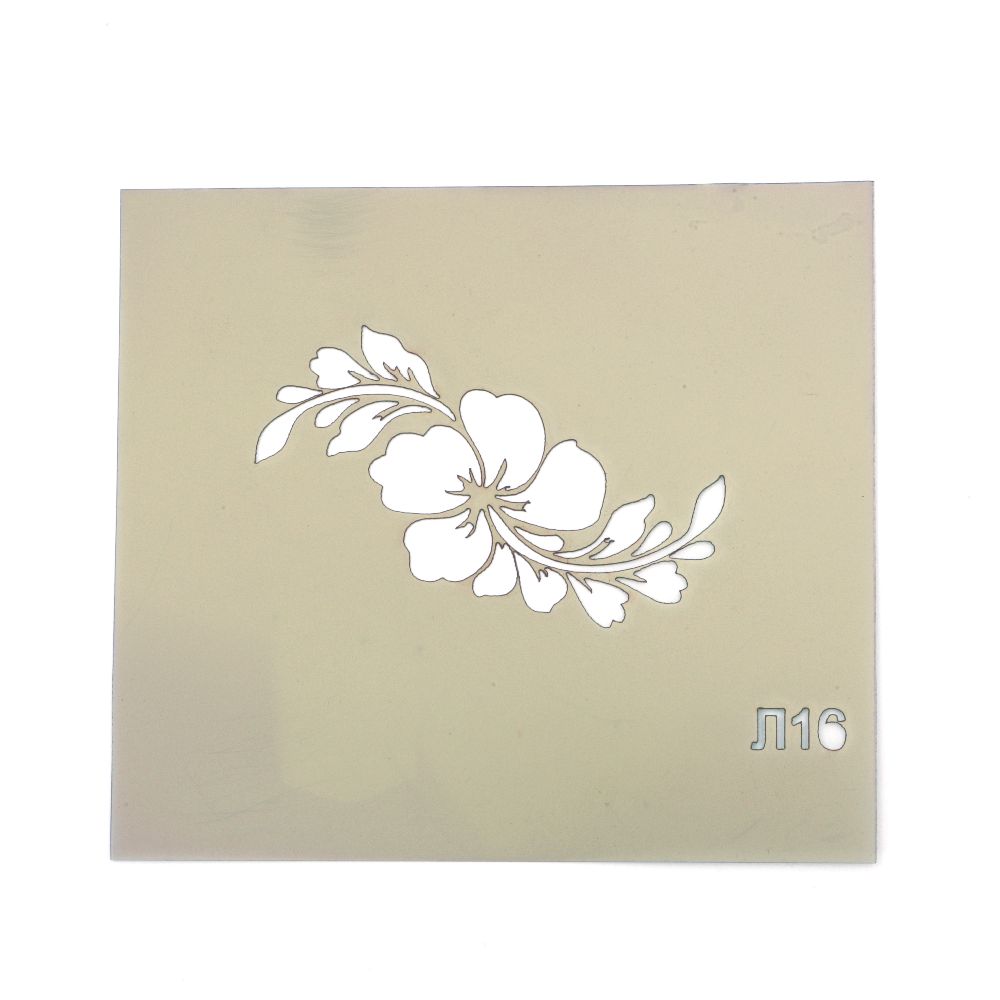 Reusable Drawing Stencil Floral 5.5x3.5 cm L16