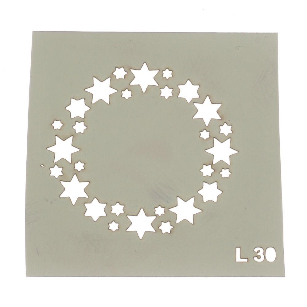 Reusable Drawing Stencil size 6x6 cm L30 STARS