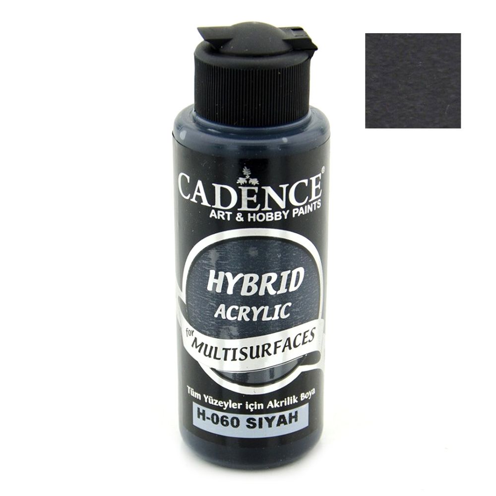 Acrylic Paint, Black Color, Cadence Hybrid, 120 ml