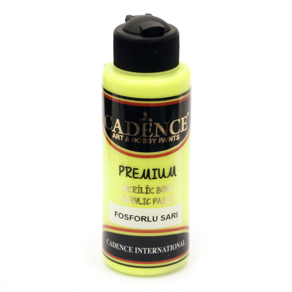 Acrylic Paint, Fluorescent Yellow, Cadence Premium, 120 ml