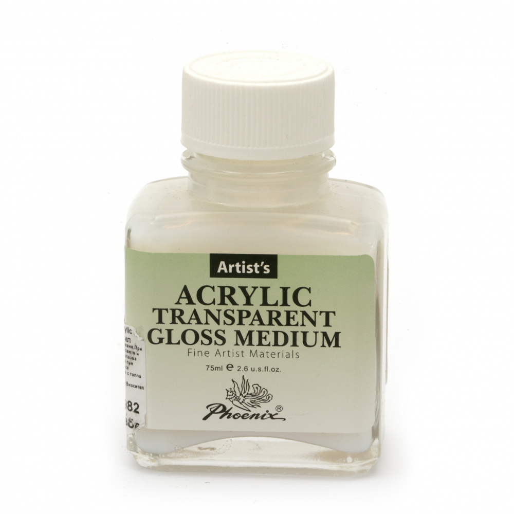 Acrylic medium PHOENIX Acrylic Transparent Gloss Medium 75 ml