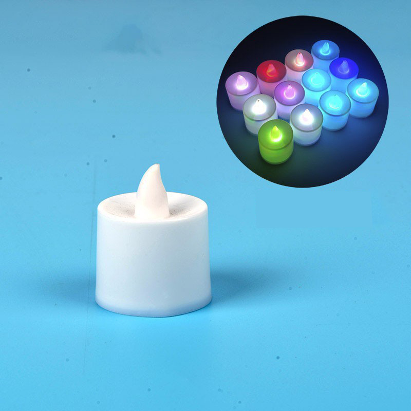 Mini LED plastic candle, 35x41 mm, colored light