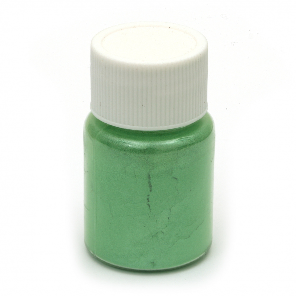 Colorant pentru rășină perlă pudră 25 ml într-un borcan - verde pal