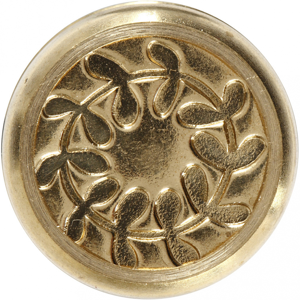 Set of Wax Seal HAPPY MOMENTS CREATIV: Includes Wax and Handle with Laurel Wreath Seal / Gold