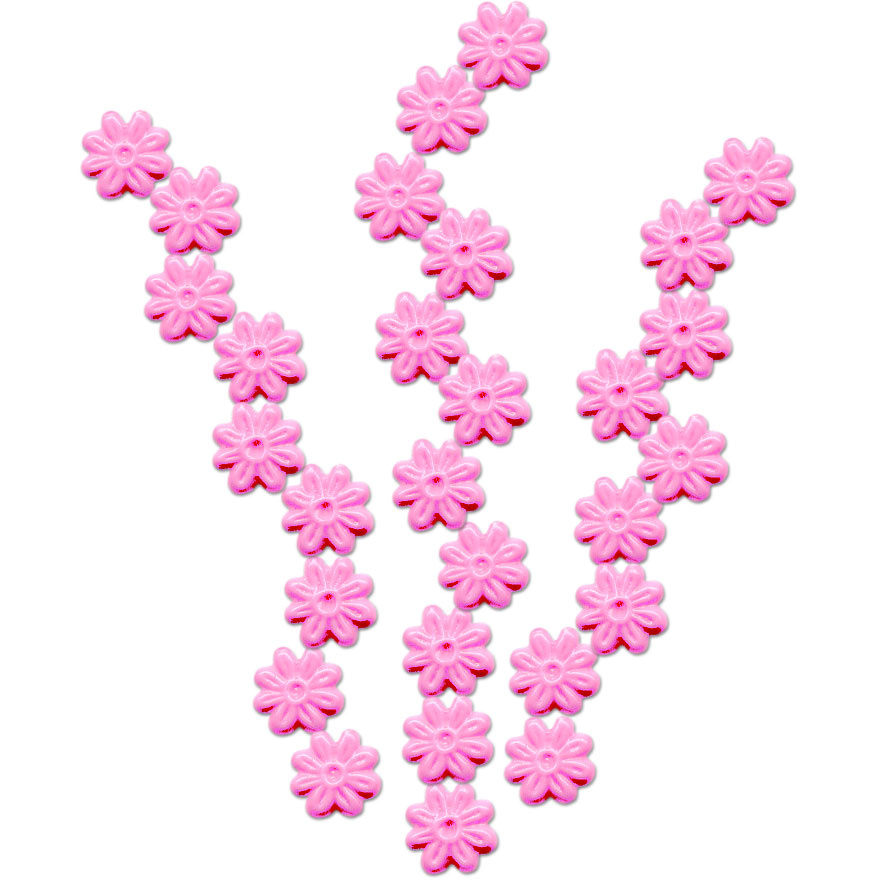 Wax flowers 8x8 mm Meyco pink -29 pieces