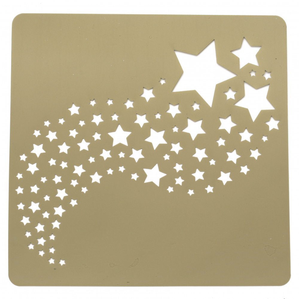Template for embossing and Mix media 20x20 cm star path