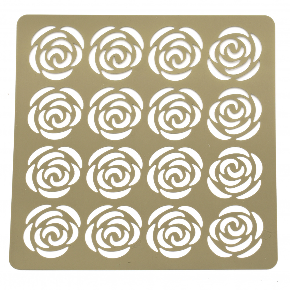 Șablon pentru trandafiri de relief și mix media 20x20 mm