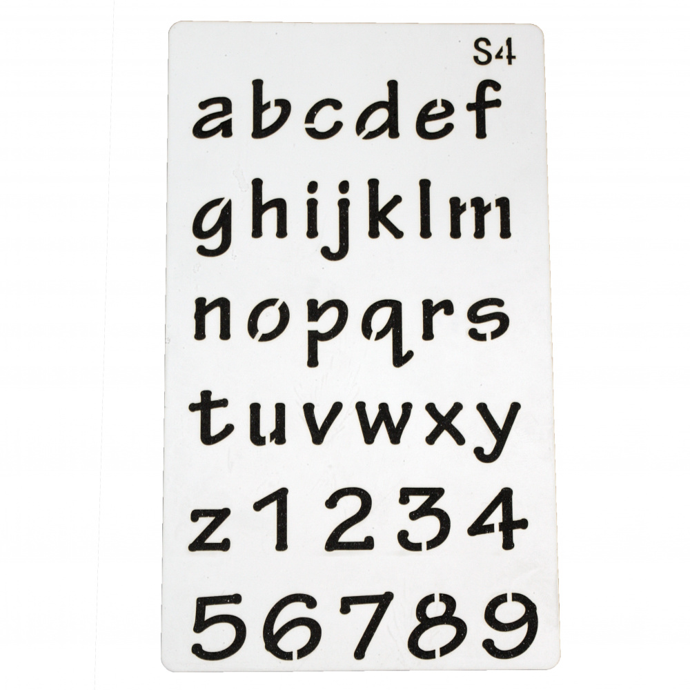Șablon reutilizabil universal 180x100 mm alfabet S4