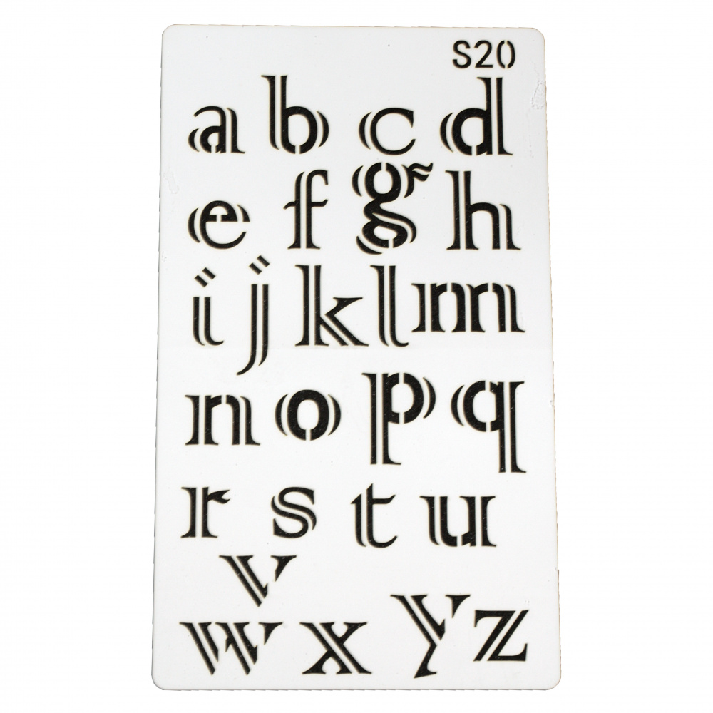 Șablon reutilizabil universal 180x100 mm alfabet S20