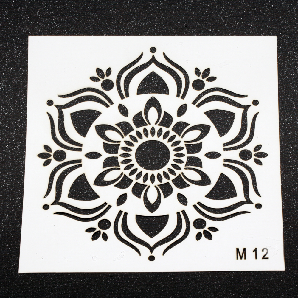Reusable Stencil "LORCA", Print Size 19x19 cm, Design LM12