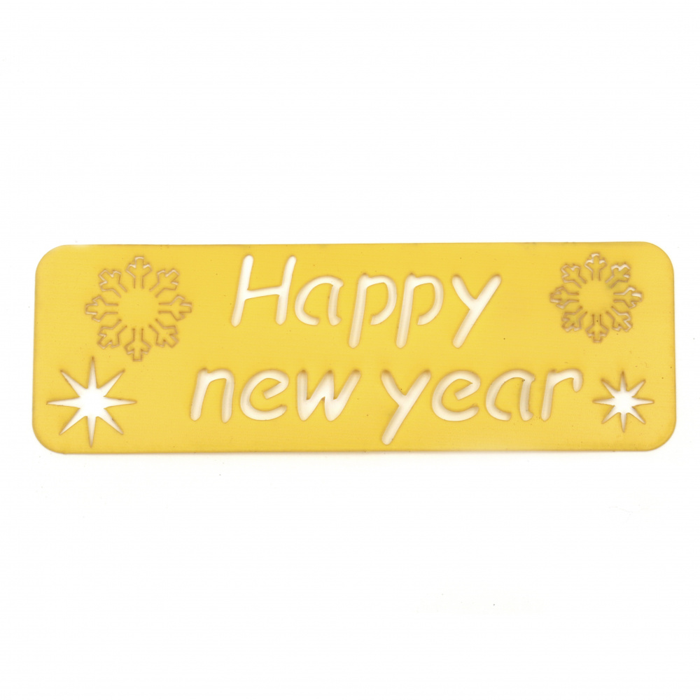 Reusable Stencil 'Happy New Year' with a Print Size of 14x4.5 cm