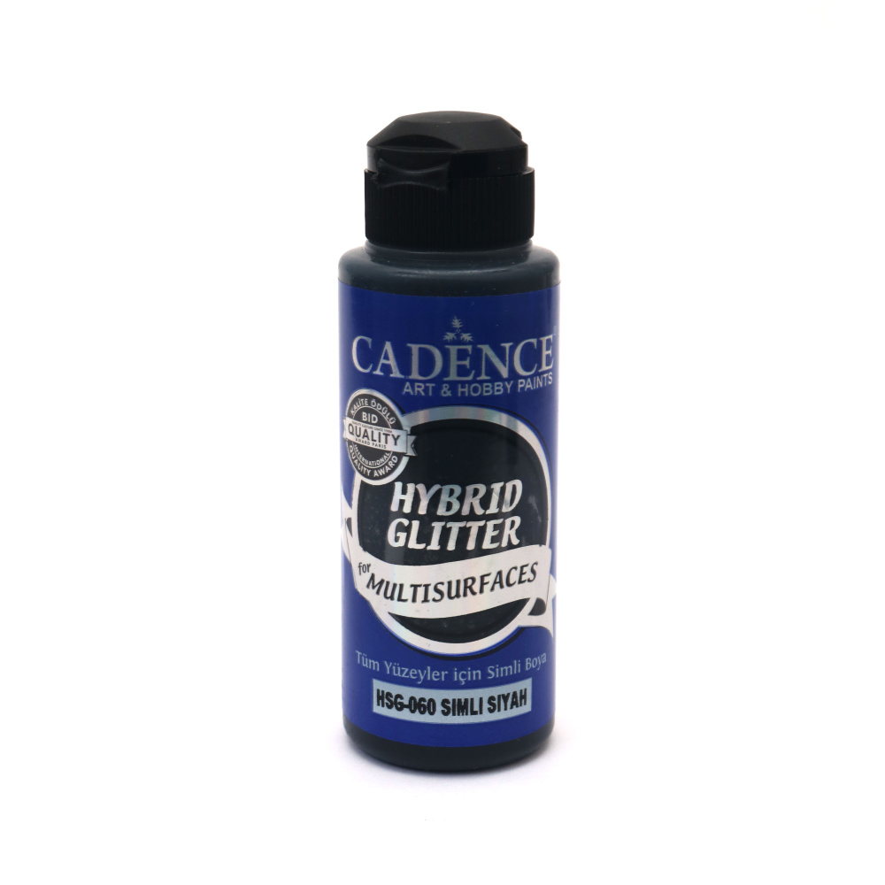 CADENCE HYBRID Ακρυλικό χρώμα με χρυσόσκονη CADENCE GLITTER HYBRID 120 ml - BLACK HSG-060