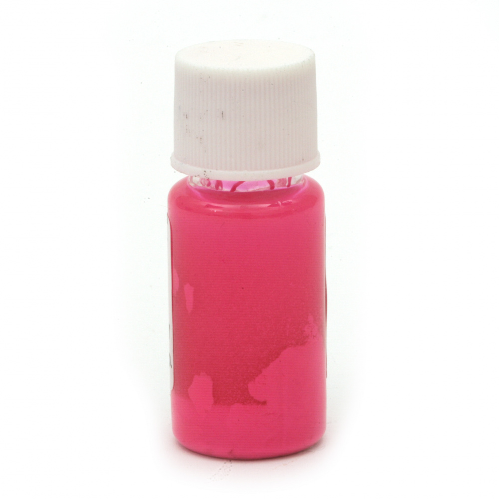 Флуоресцентен оцветител (пигмент) за смола за заскрежен ефект на алкохолна основа цвят розов -10 мл