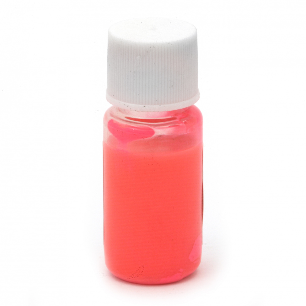 Флуоресцентен оцветител (пигмент) за смола за заскрежен ефект на алкохолна основа цвят оранжеворозов -10 мл 