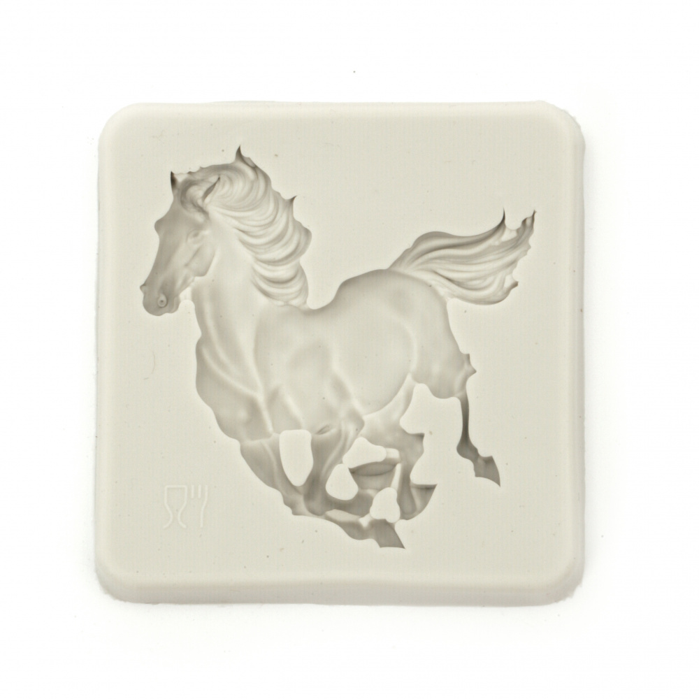 Silicone Mold / Form / 70x67x10 mm, Galloping Horse