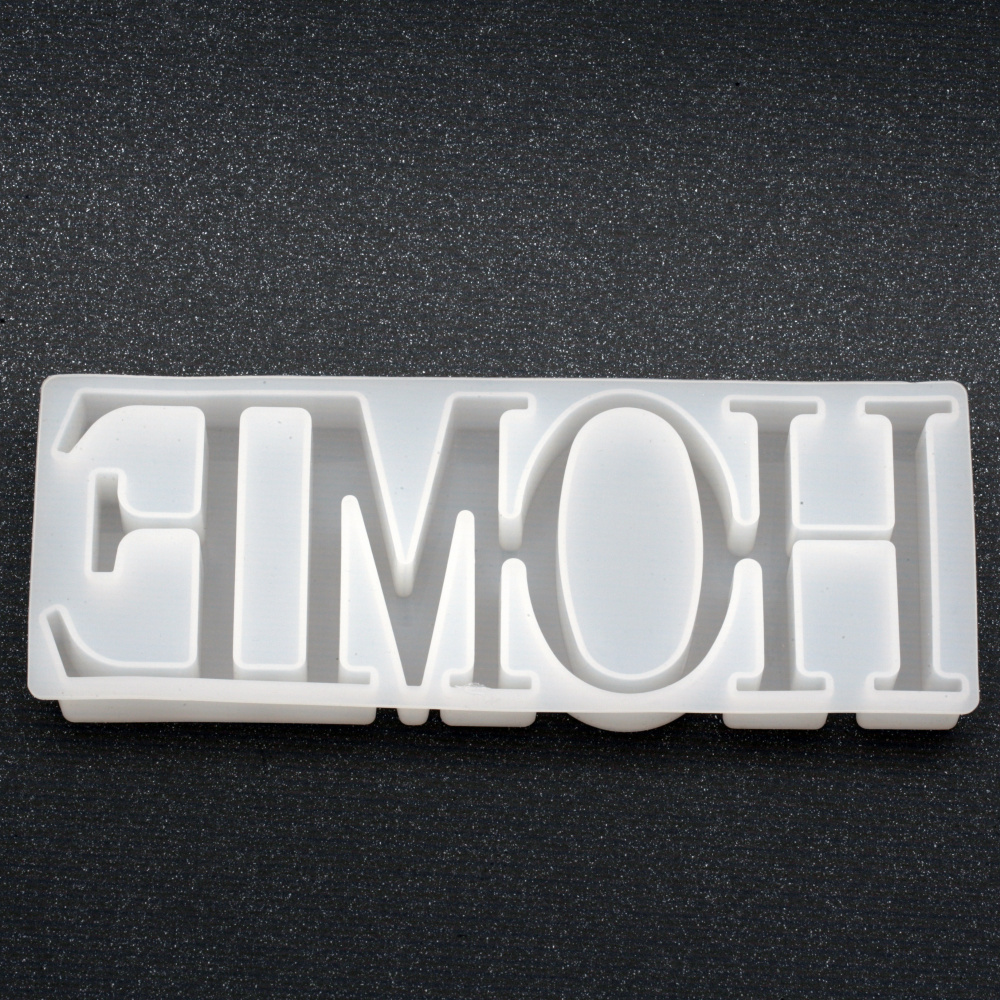 Mold / matriță din silicon / 201x81x25 mm inscripție 3D HOME
