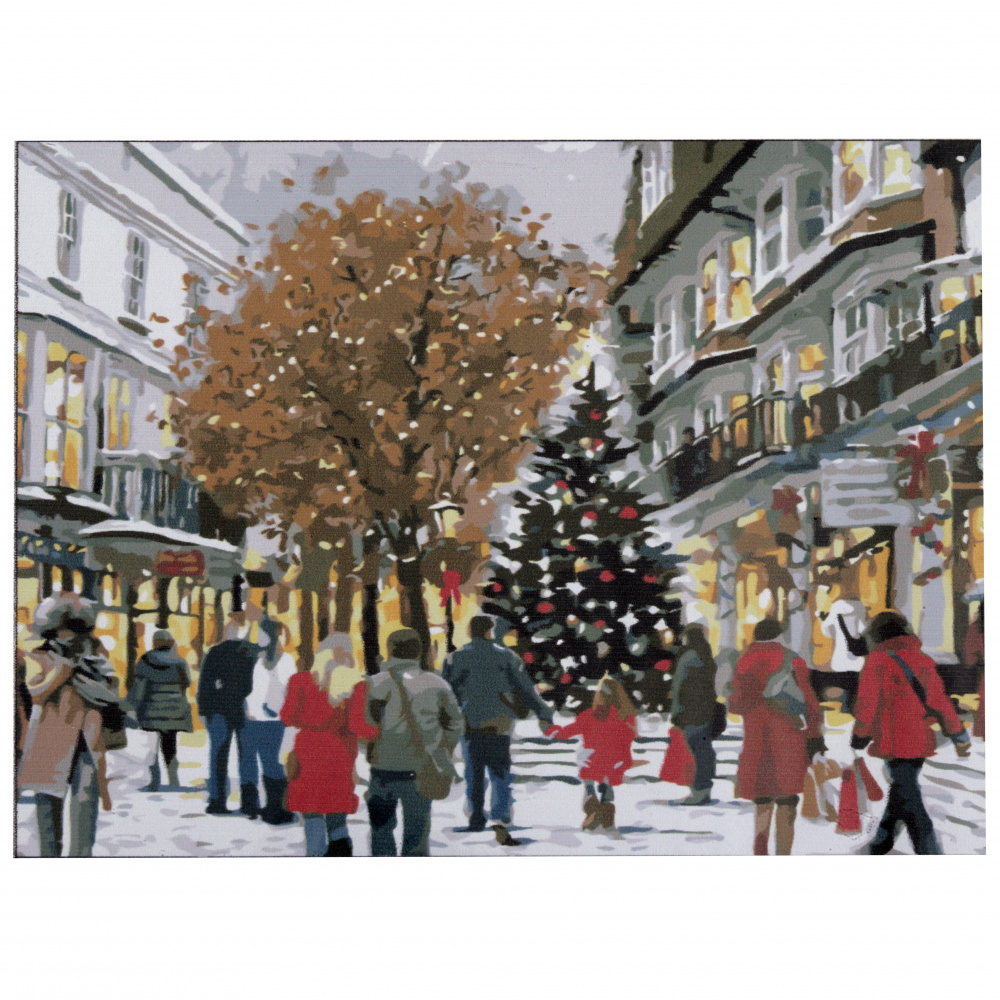 Комплект рисуване по номера 30x40 см - Коледна разходка ms9979