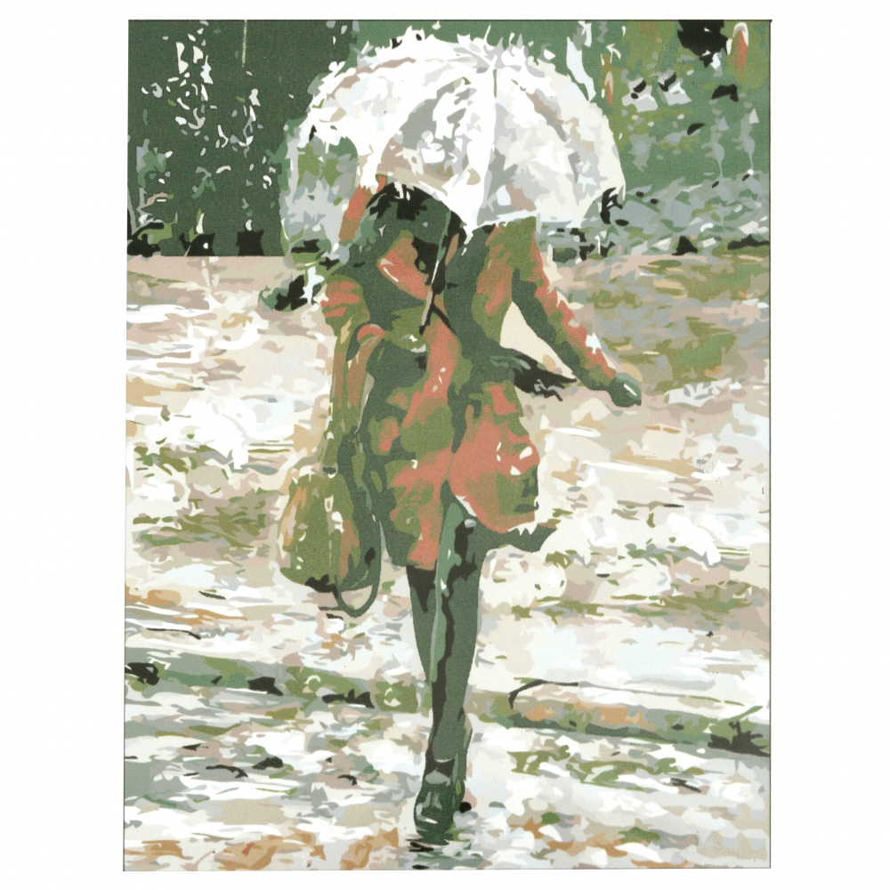 Ζωγραφική με αριθμούς 30x40 cm - Γυναίκα στη βροχή Ms9132