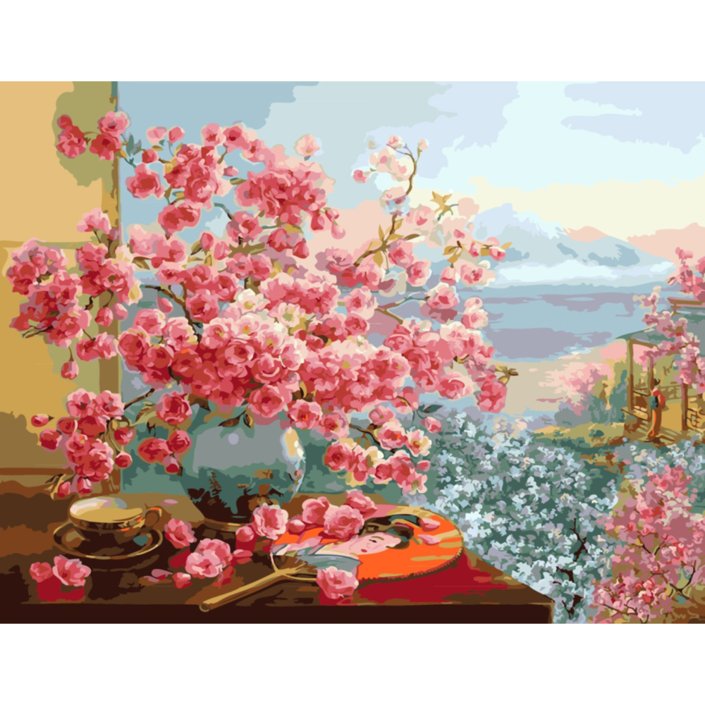 Комплект рисуване по номера 30x40 см -Японски пейзаж Ms7478