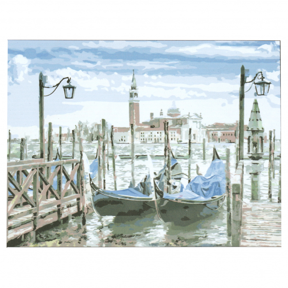 Ζωγραφική με αριθμούς30x40 cm - Αλιευτικό λιμάνι Ms9505