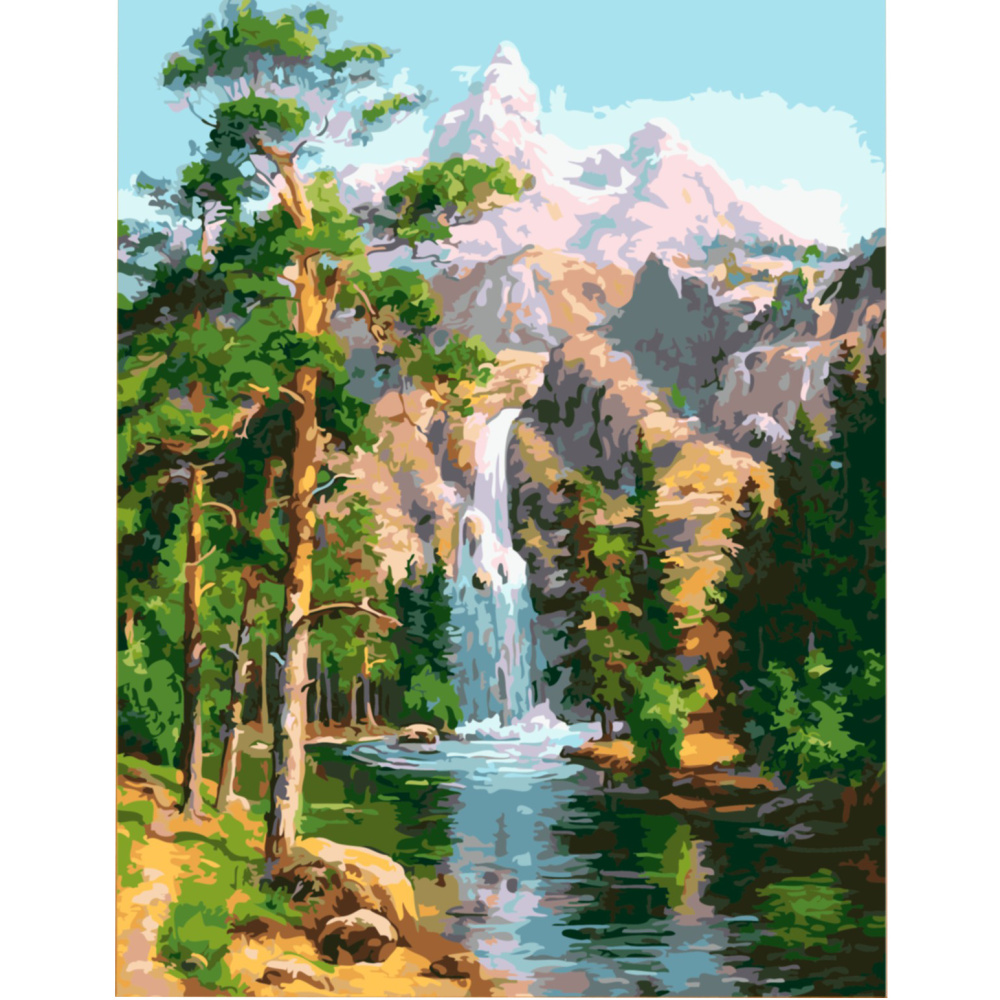 Paint by Numbers Set, 40x50 cm - "The Majesty of the Waterfall" (Ms7471)
