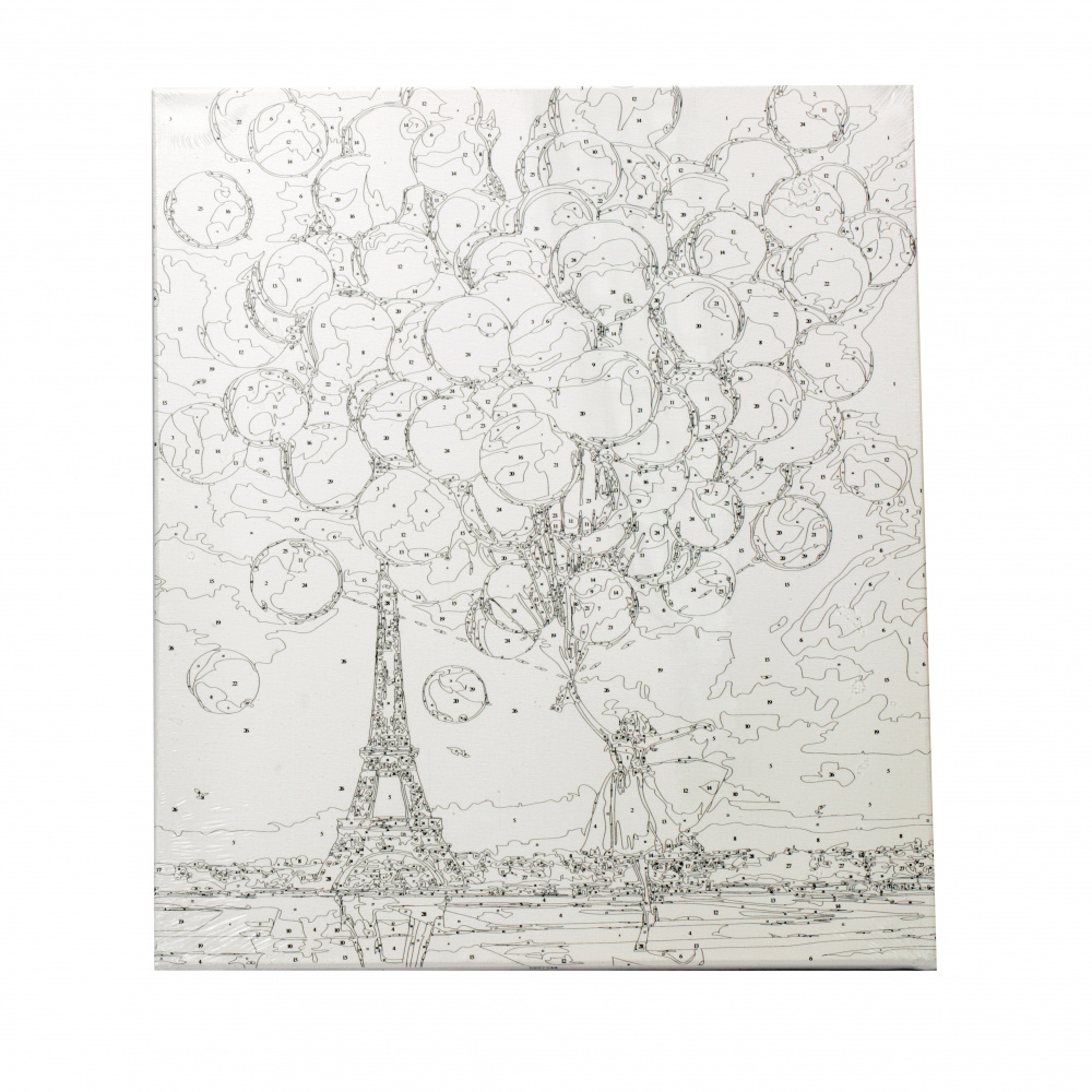 Комплект рисуване по номера 40x50 см -Балони в Париж Ms7544