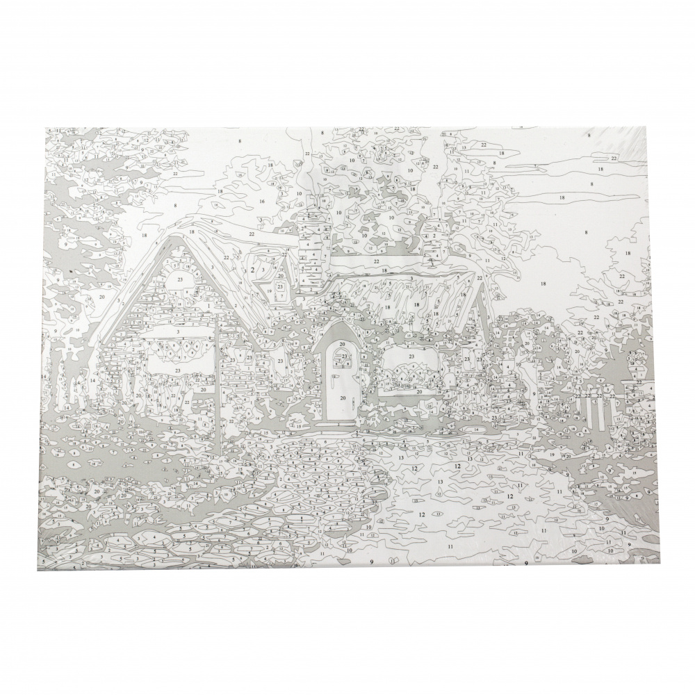 Σετ ζωγραφικής με αριθμούς 40x50 cm - Σπίτια στο δάσος Ms8266