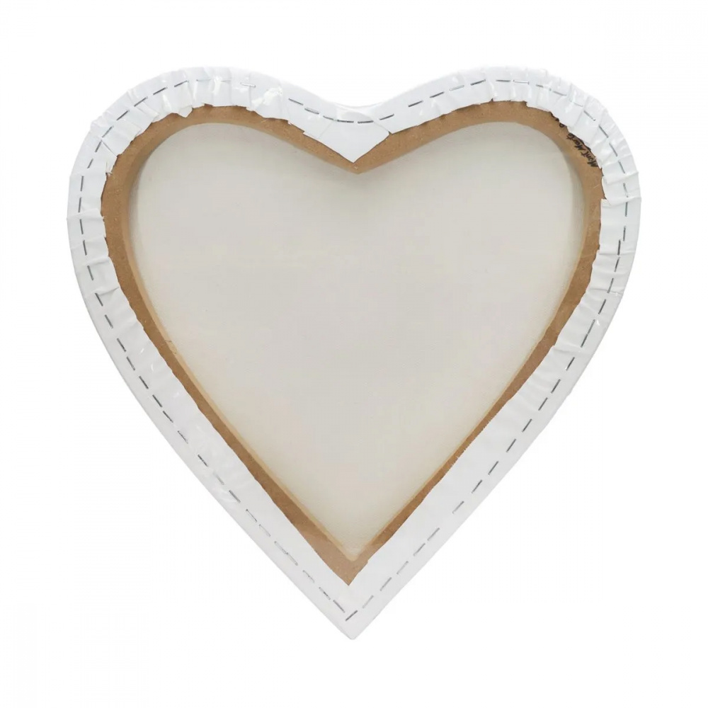 Грундирано платно сърце с подрамка MM Canvas Heart Shaped 40x40 см