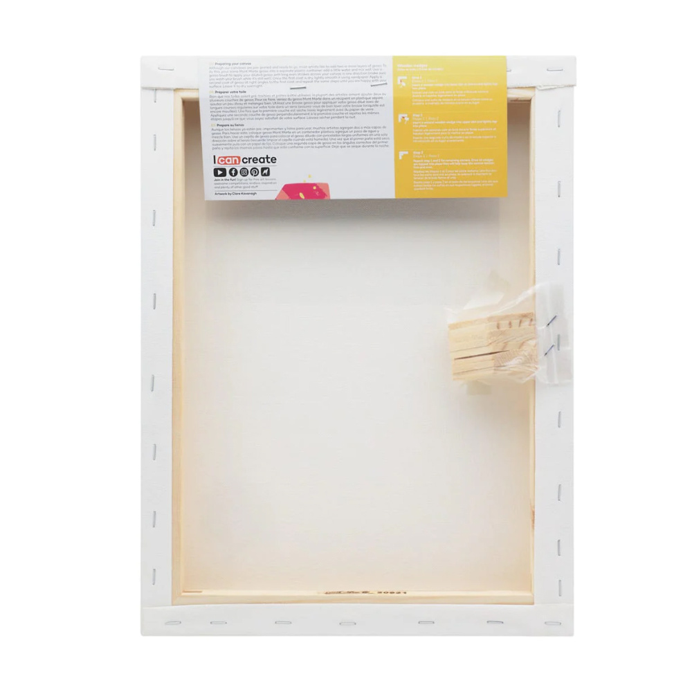 Primed canvas with wedge subframe, pro series, MM Studio Canvas Pine Frame D.T., 30.5x40.6 cm