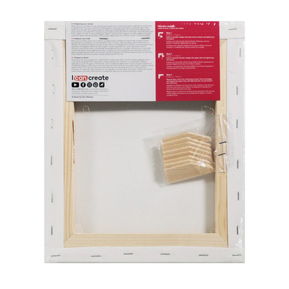 Primed Canvas with Wedge Subframe - MM Studio Canvas Pine Frame S.T. Series, 25x30 cm