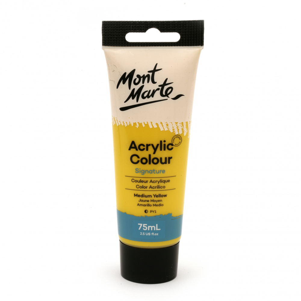 Акрилна боя полумат Mont Marte Studio Acrylic Paint 75мл - Medium Yellow